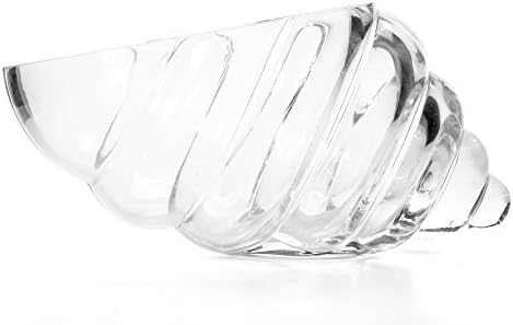 Hosley Clear Glass Shell Vase 8 Inches Long