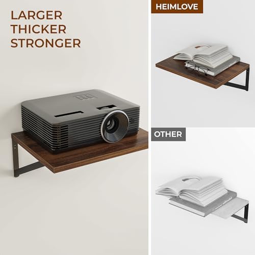 Deep Floating Shelves Set of 3 12 Inch Deep Walnut Wood Shelves for Wall