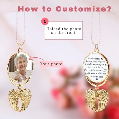 Custom Double Side Photo Car View Mirror Pendant for Memorial Gifts