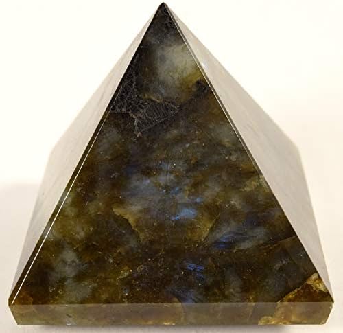 HC Set 22 Labradorite Pyramid Natural Clear Quartz Cabochon