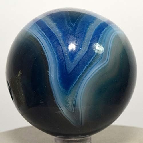 HQRP Dyed Deep Blue Agate Sphere with Stand