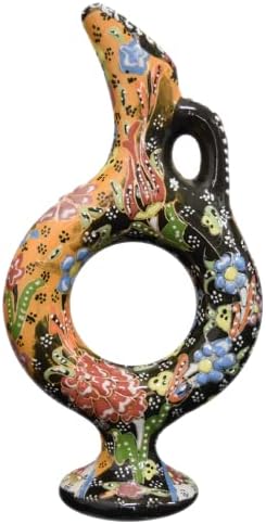EliPOT Medium Ceramic Hittite Vase Black Orange