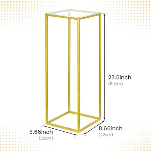 YALLOVE 10 Pack 2375 Inch Gold Wedding Flower Stand