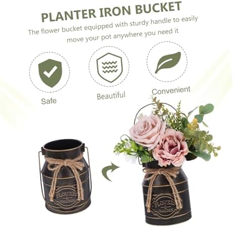 Vintage Iron Flower Display Bucket for Decor