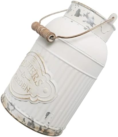 Vancore Shabby Chic Metal Milk Jug Planter Vase