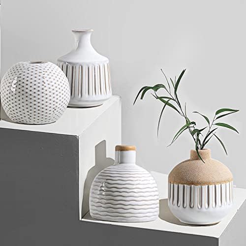 Lizofer Boho Minimalist Ceramic Vase Set of 4
