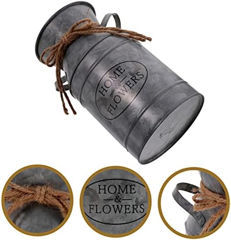 VICASKY Iron Flower Jug Vintage Pitcher Vase Silver