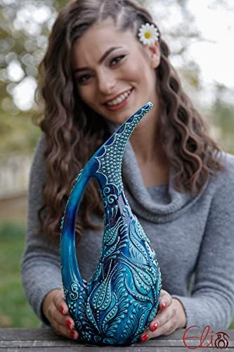 Turkish 15 Inch Ceramic Swan Vase