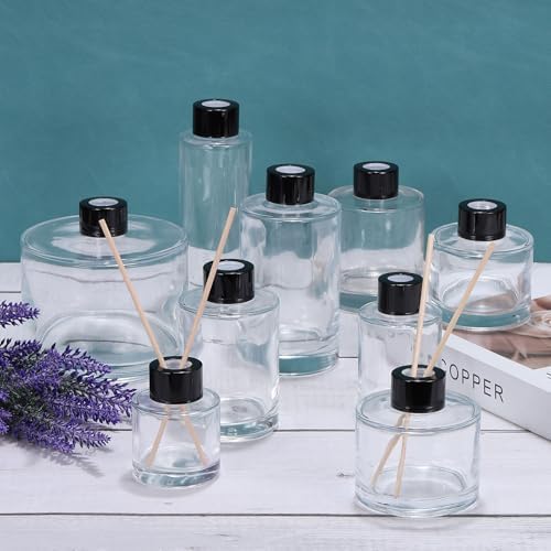 HARFINGTON 4pcs 250ml Empty Glass Diffuser Bottles