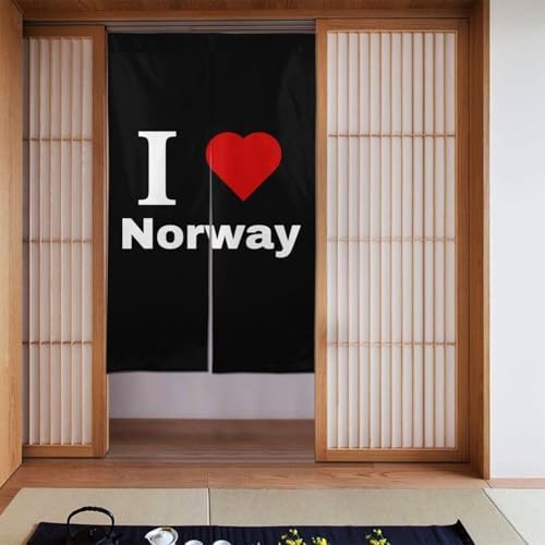 I Love Norway Blackout Curtains for Doorways