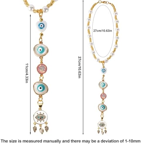 Mikovivi Gold Evil Eye Car Hanging Ornament