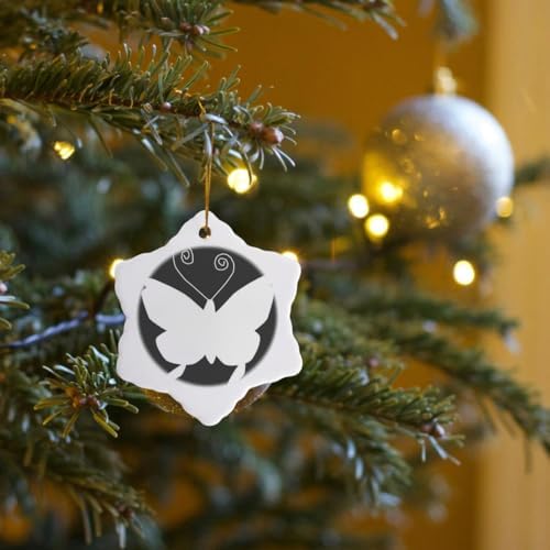 3dRose White Butterfly Snowflake Ornament 3 Inch