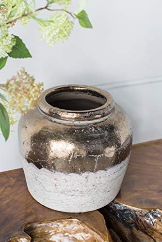 11 Inch Candia Ceramic Vase Sienna Brown