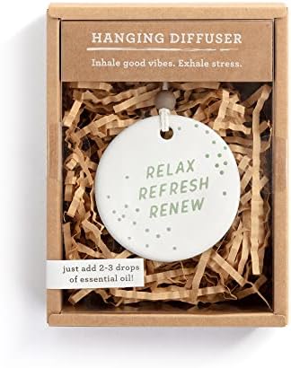 DEMDACO Relax Refresh Renew Green Earthenware Diffuser Hanging Ornament