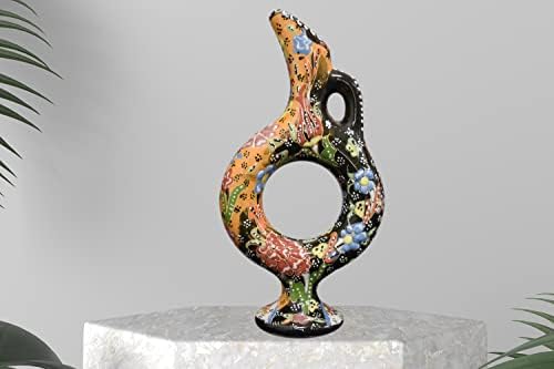 EliPOT Medium Ceramic Hittite Vase Black Orange