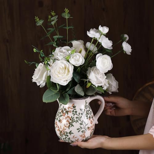 Vintage Ceramic Vase with Handle 63 Inch