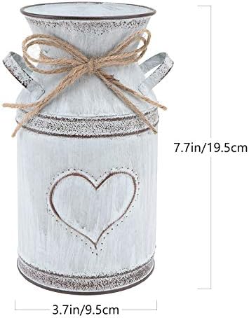 IMIKEYA Vintage Metal Flower Vase for Rustic Home Decor