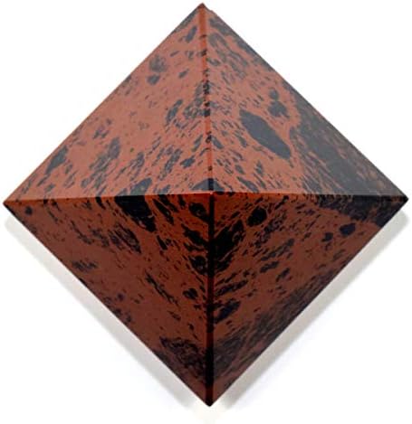 HQRP HC Set 63mm Red Mahogany Obsidian Pyramid with Clear Quartz Cabochon