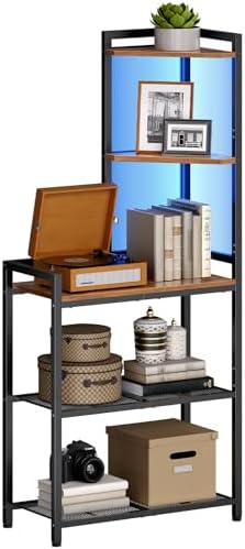 HOOBRO 5-Tier Corner Shelf with LED Light