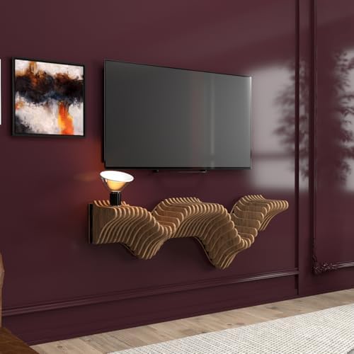 BATAMEX 40 Inch Wavy Parametric Floating Shelf TV Unit