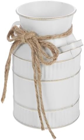 STOBAZA Vintage Galvanized Milk Jug Vase