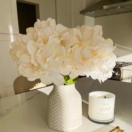 hjn White Texture Ceramic Vase for Decor