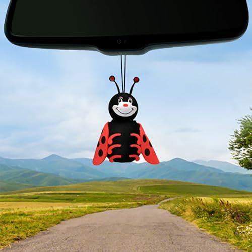 Cute Ladybug Rear-View Mirror Car Charm Dangler