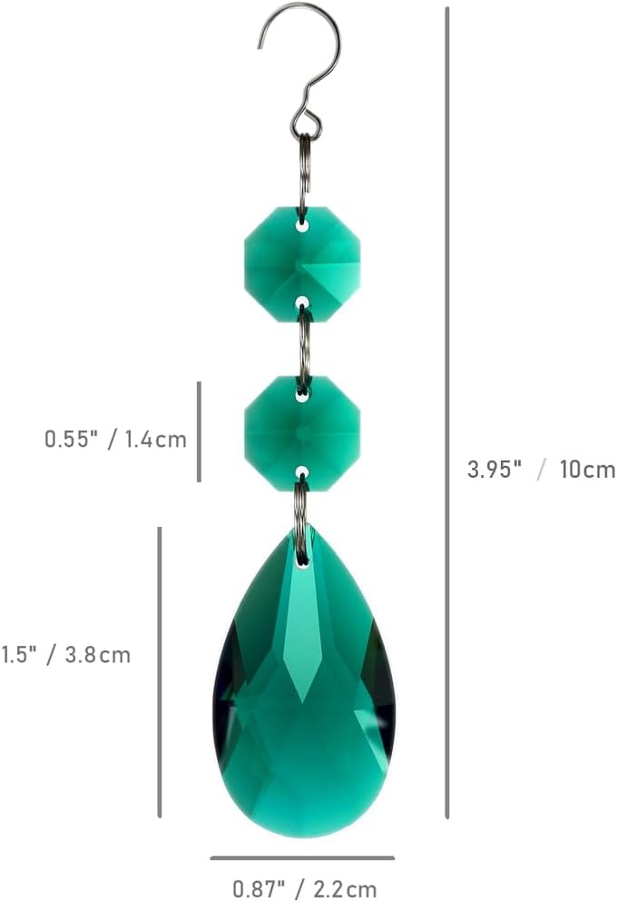 12pcs Teardrop Crystal Chandelier Prisms Suncatcher Beads Replacement