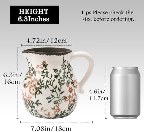 Vintage Ceramic Vase with Handle 63 Inch
