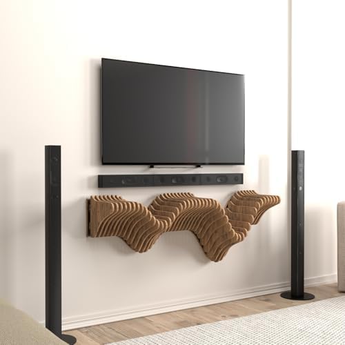 BATAMEX 40 Inch Wavy Parametric Floating Shelf TV Unit