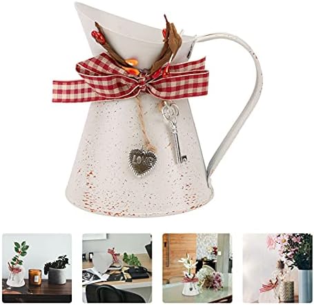 Farmhouse Style Iron Flower Vase with Handle