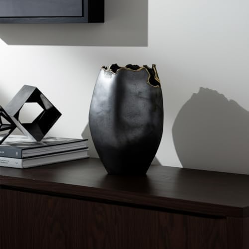 Sagebrook Home Modern Metal Vase 14 Inch Black