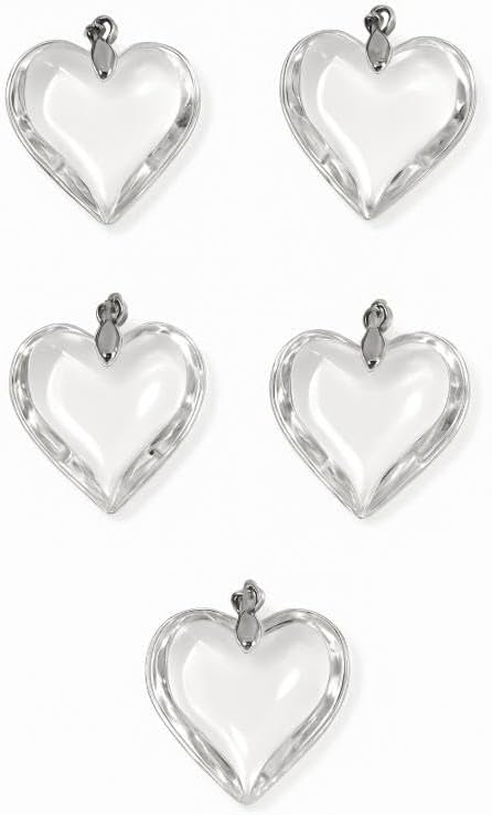 Clear Glass Heart Ornament 175 in Elegant Hanging Decoration