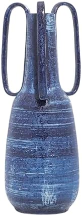 Deco 79 Blue Ceramic Vase with Handles