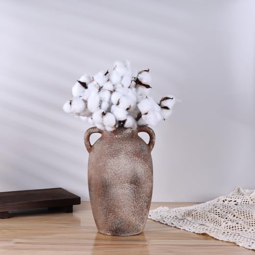 Rustic Ceramic Vase with 2 Handles