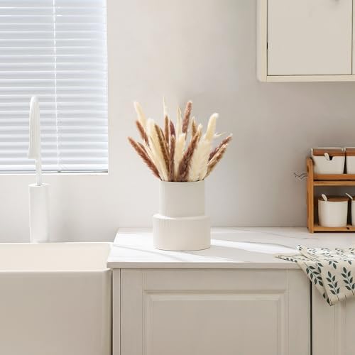 White Ceramic Flower Vase 75 Inches Tall for Home Decor