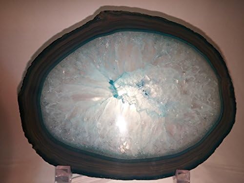 Brazilian Agate Geode Slice 6-7 Inch Green