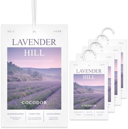 COCODOR 5 Pack Lavender Scented Sachets for Home