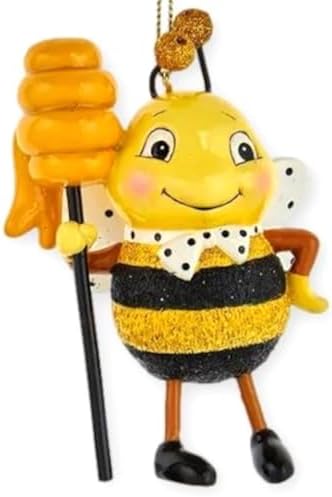 The Bridge Collection 4 Bees and Honey Ornaments Set of 2