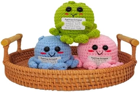 KALAWALK Funny Mini Crochet Animal Octopus Head Decoration