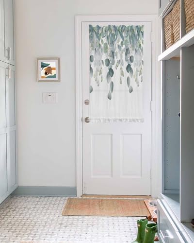 PANJINEXT Door Curtains 54x40 Sheer Privacy Drapes