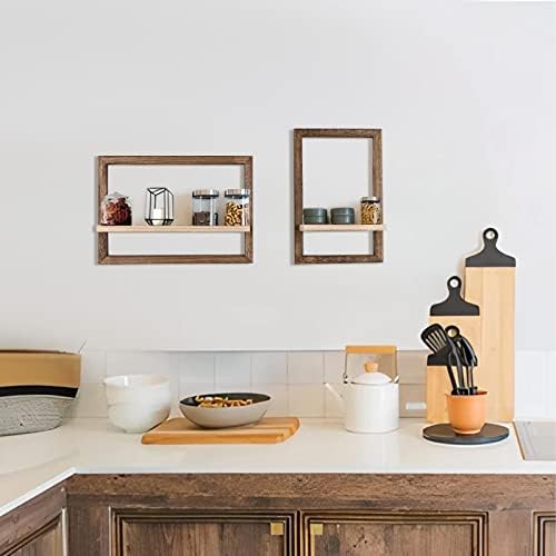 Rustic Square Floating Shelves Set of 4 for Wall