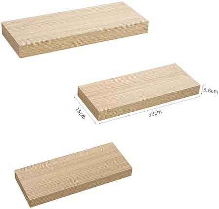 AHDECOR Floating Shelves Set of 3 Rustic Wooden Ledge Decor