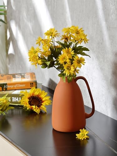 Terracotta Vases Set of 2 8 Inch Decorative Vases