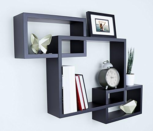 Ballucci Wooden Floating Wall Shelves 26 x 18 Black