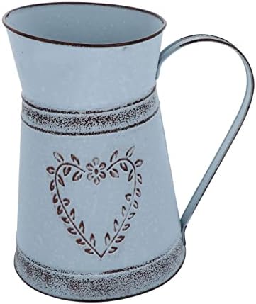 Vintage Kettle Shape Metal Flower Vase for Home Decor