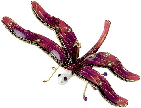 Handmade Enamel Bejeweled Dragonfly Hanging Ornament 1