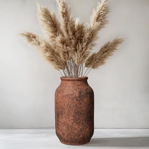 9 Inch Brown Terracotta Rustic Vase for Home Decor