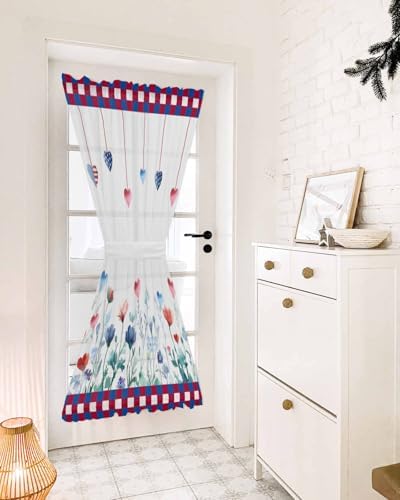 PANJINEXT Door Curtains 54x72 Wildflower Plaid Panel