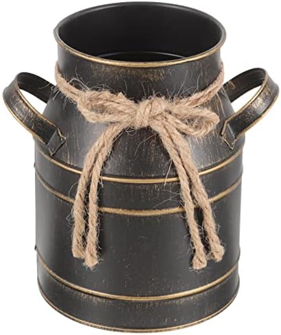 Rustic Galvanized Milk Jug Vase for Home Decor